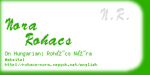 nora rohacs business card